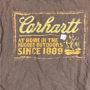CARHARTT Men’s Brown Long Sleeve Logo on chest/Graphic on back size: XL